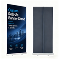 Custom Retractable Banner Stand 33.5"x80" – Premium Blockout Fabric Print, Roll-Up Display for Trade Shows & Business Promotion