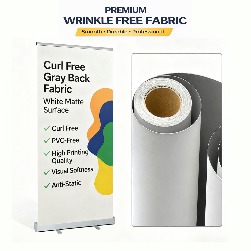 Custom Retractable Banner Stand 33.5"x80" – Premium Blockout Fabric Print, Roll-Up Display for Trade Shows & Business Promotion
